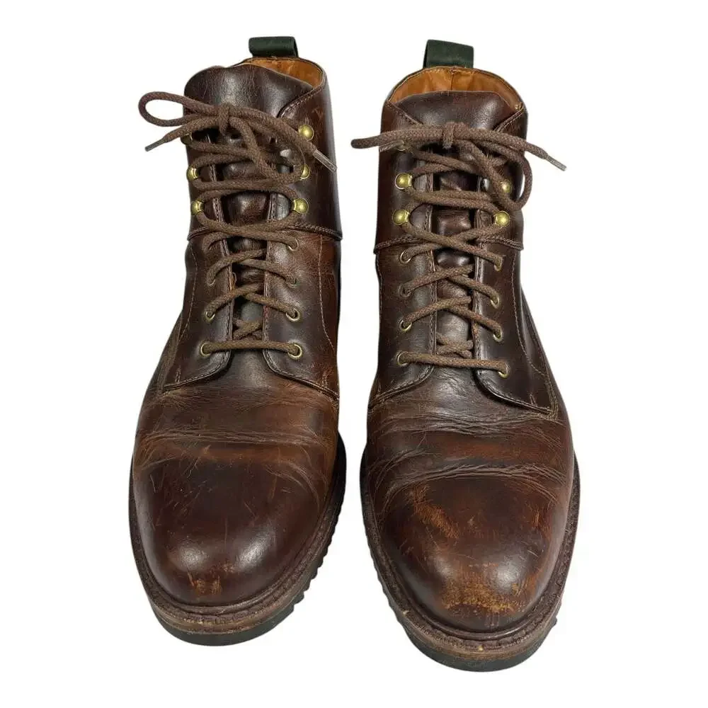 Vintage Cole Haan Country Mens 12M Leather Lace Up Ankle Boots Brazil Distressed